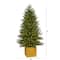 5ft. Pre-Lit Manchester Fir Artificial Christmas Tree with Multifunction LED Clear Warm Lights in Decorative Planter